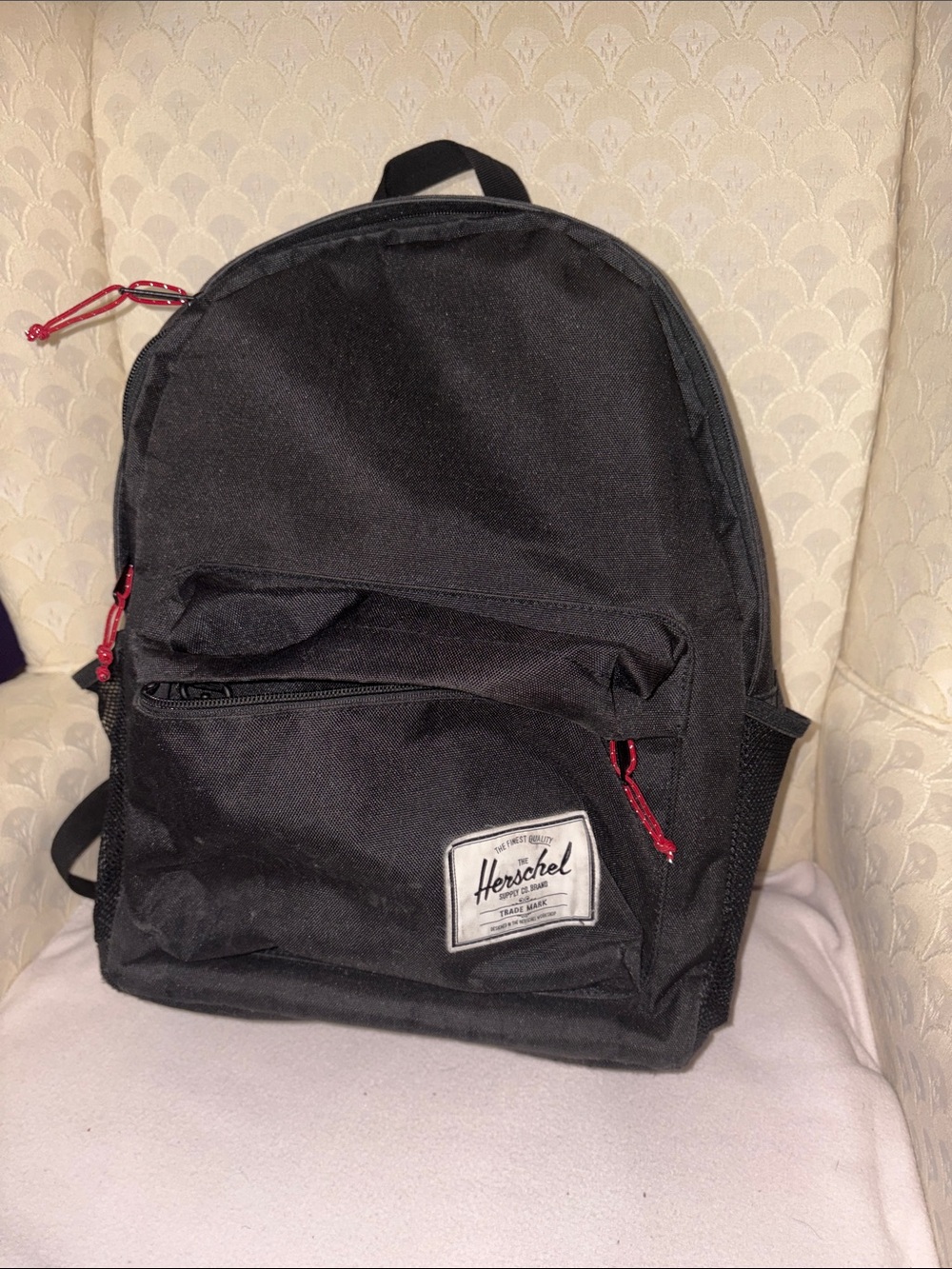 Herschel Supply Company Black Backpack with Red Zipper Pulls